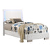 Felicity Full & Twin Panel Bed with LED Lighting Glossy White - U&U Home Budget Furniture (Carteret, NJ)