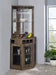 Alviso Corner Bar Cabinet with Stemware Rack Rustic Oak - U&U Home Budget Furniture (Carteret, NJ)