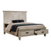 Franco Eastern King & Queen Storage Bed Antique White - U&U Home Budget Furniture (Carteret, NJ)