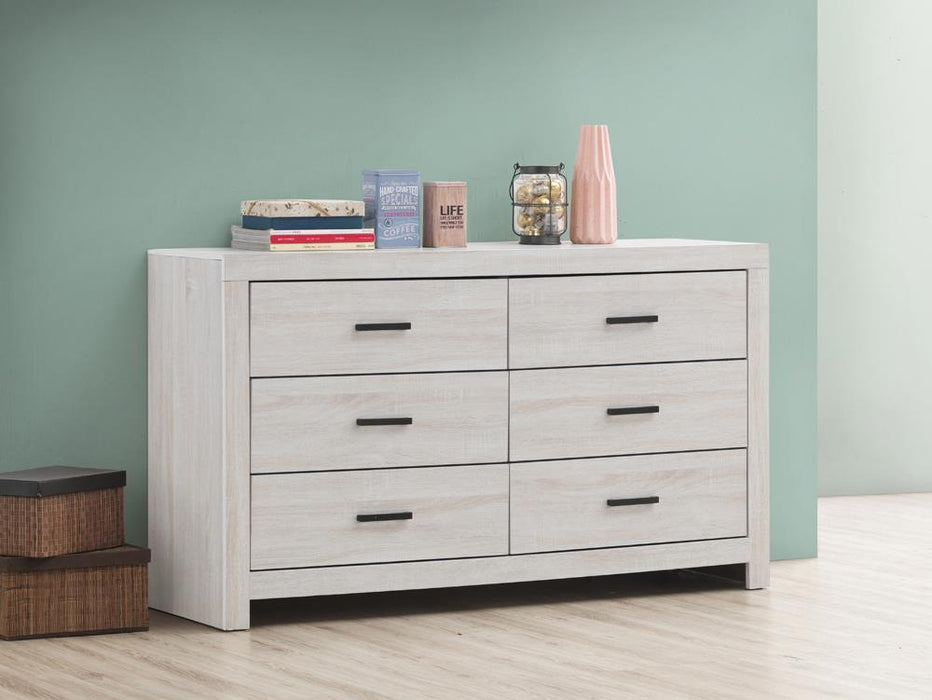 Brantford 6-drawer Dresser Coastal White - U&U Home Budget Furniture (Carteret, NJ)