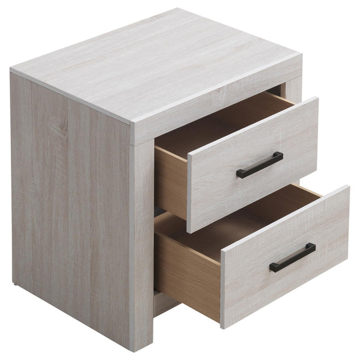 Brantford 2-drawer Nightstand Coastal White - U&U Home Budget Furniture (Carteret, NJ)