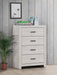 Brantford 4-drawer Chest Coastal White - U&U Home Budget Furniture (Carteret, NJ)