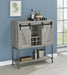 Claremont Sliding Door Bar Cabinet with Lower Shelf Grey Driftwood - U&U Home Budget Furniture (Carteret, NJ)