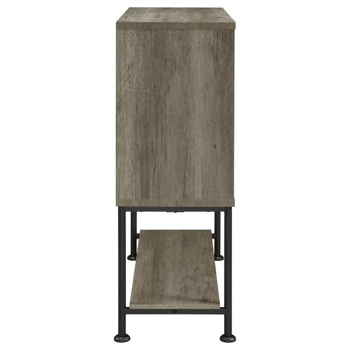 Claremont Sliding Door Bar Cabinet with Lower Shelf Grey Driftwood - U&U Home Budget Furniture (Carteret, NJ)