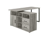 Hertford L-shape Office Desk with Storage Grey Driftwood - U&U Home Budget Furniture (Carteret, NJ)