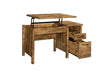 Delwin Lift Top Office Desk with File Cabinet Antique Nutmeg - U&U Home Budget Furniture (Carteret, NJ)