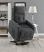 Howie Tufted Upholstered Power Lift Recliner Charcoal - U&U Home Budget Furniture (Carteret, NJ)