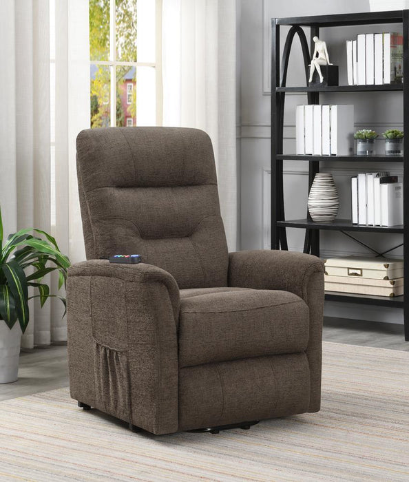 Henrietta Power Lift Recliner with Storage Pocket Brown - U&U Home Budget Furniture (Carteret, NJ)