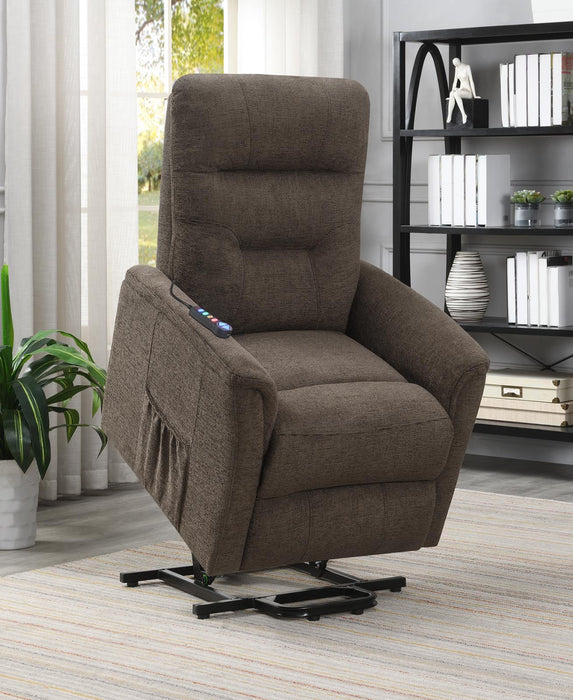 Henrietta Power Lift Recliner with Storage Pocket Brown - U&U Home Budget Furniture (Carteret, NJ)