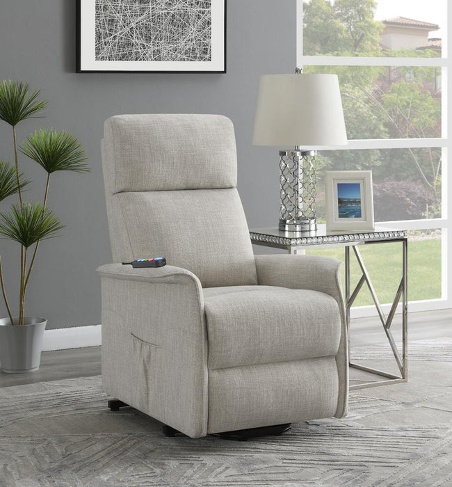 Herrera Power Lift Recliner with Wired Remote Beige - U&U Home Budget Furniture (Carteret, NJ)