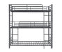Maynard Metal Triple Twin Bunk Bed Gunmetal - U&U Home Budget Furniture (Carteret, NJ)