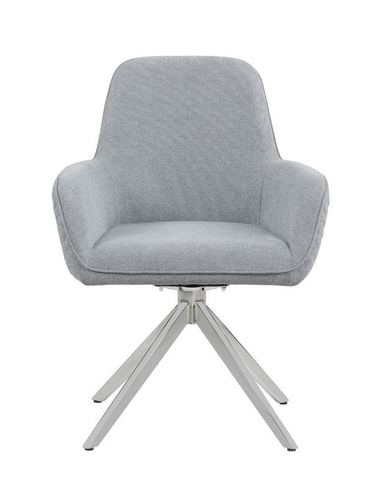 Abby Flare Arm Side Chair Light Grey and Chrome - U&U Home Budget Furniture (Carteret, NJ)