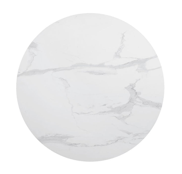 Arkell 40-inch Round Pedestal Dining Table White - U&U Home Budget Furniture (Carteret, NJ)