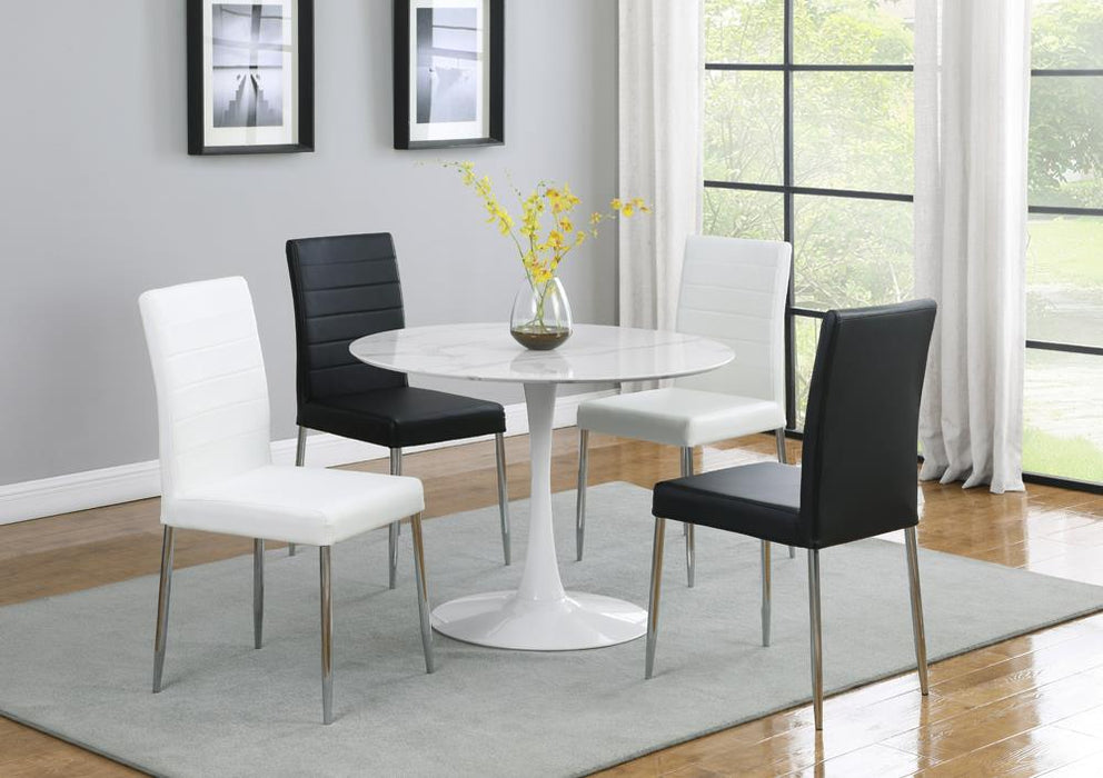 Arkell 40-inch Round Pedestal Dining Table White - U&U Home Budget Furniture (Carteret, NJ)