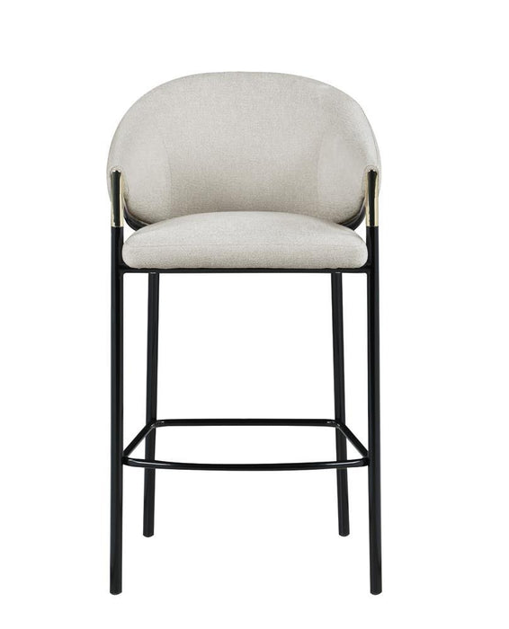 Chadwick Sloped Arm Bar Stools Beige and Glossy Black (Set of 2) - U&U Home Budget Furniture (Carteret, NJ)