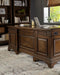 Hartshill Executive Desk with File Cabinets Burnished Oak - U&U Home Budget Furniture (Carteret, NJ)
