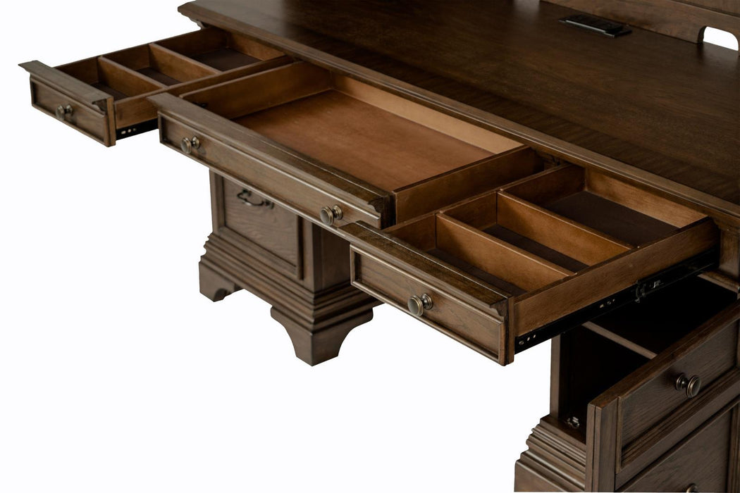 Hartshill Credenza with Hutch Burnished Oak - U&U Home Budget Furniture (Carteret, NJ)