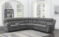 Bahrain 6-piece Upholstered Motion Sectional Charcoal - U&U Home Budget Furniture (Carteret, NJ)