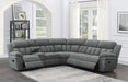 Bahrain 6-piece Upholstered Motion Sectional Charcoal - U&U Home Budget Furniture (Carteret, NJ)