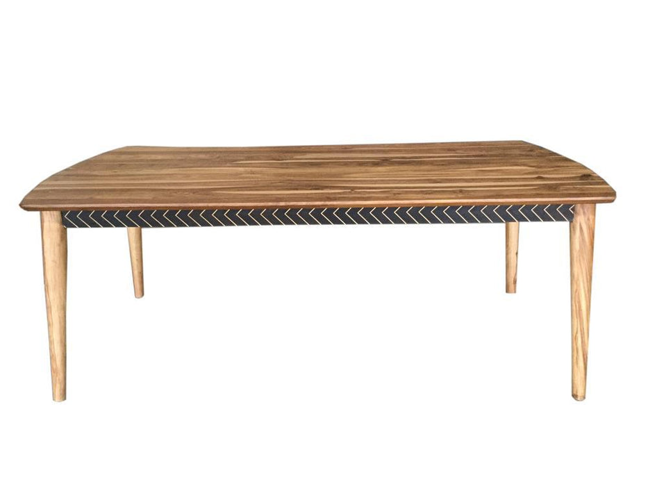 Partridge Wooden Dining Table Natural Sheesham - U&U Home Budget Furniture (Carteret, NJ)