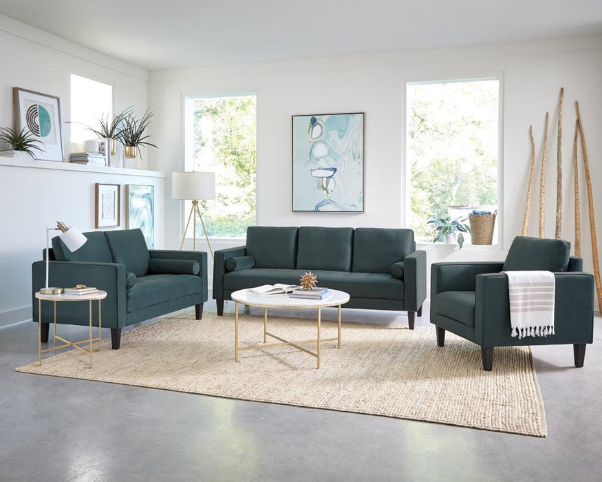 Ellison Round X-cross End Table White and Gold - U&U Home Budget Furniture (Carteret, NJ)