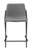Earnest Solid Back Upholstered Counter Height Stools Grey and Black (Set of 2) - U&U Home Budget Furniture (Carteret, NJ)