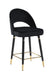 Lindsey Arched Back Upholstered Counter Height Stools Black (Set of 2) - U&U Home Budget Furniture (Carteret, NJ)