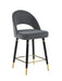 Lindsey Arched Back Upholstered Counter Height Stools Grey (Set of 2) - U&U Home Budget Furniture (Carteret, NJ)