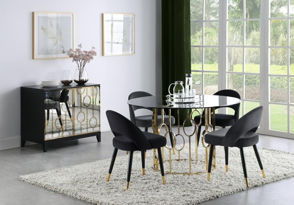 Lindsey Arched Back Upholstered Side Chairs Black (Set of 2) - U&U Home Budget Furniture (Carteret, NJ)