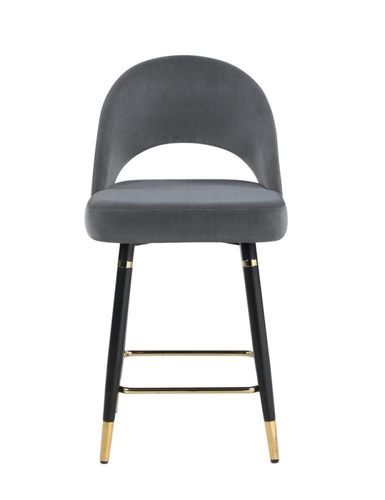 Lindsey Arched Back Upholstered Counter Height Stools Grey (Set of 2) - U&U Home Budget Furniture (Carteret, NJ)