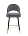 Lindsey Arched Back Upholstered Counter Height Stools Grey (Set of 2) - U&U Home Budget Furniture (Carteret, NJ)