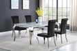 Carone Rectangular Glass Top Dining Table White and Chrome - U&U Home Budget Furniture (Carteret, NJ)