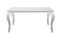 Carone Rectangular Glass Top Dining Table White and Chrome - U&U Home Budget Furniture (Carteret, NJ)