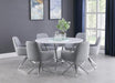 Abby Flare Arm Side Chair Light Grey and Chrome - U&U Home Budget Furniture (Carteret, NJ)