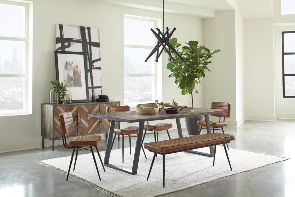 Misty Padded Side Chairs Camel and Black (Set of 2) - U&U Home Budget Furniture (Carteret, NJ)