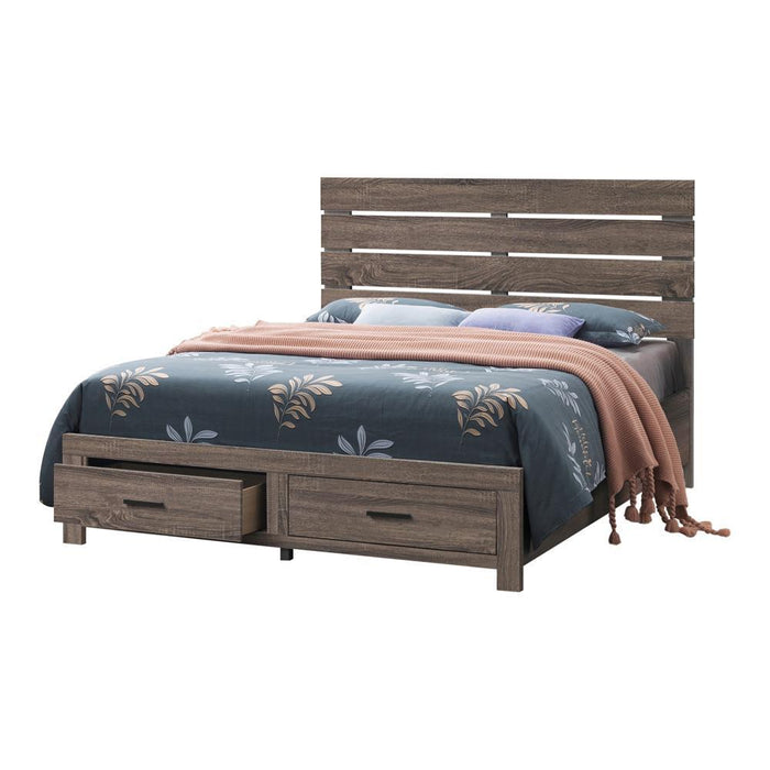 Brantford Eastern King & Queen Panel Bed Barrel Oak - U&U Home Budget Furniture (Carteret, NJ)