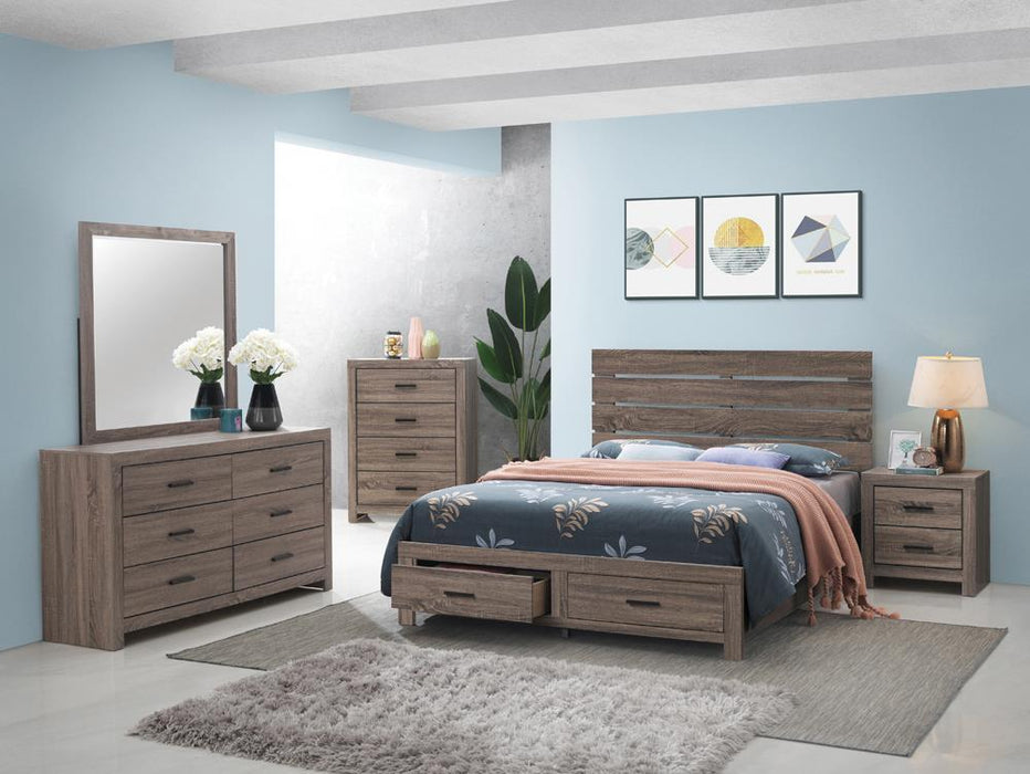 Brantford Eastern King & Queen Panel Bed Barrel Oak - U&U Home Budget Furniture (Carteret, NJ)