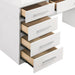 Felicity 9-drawer Vanity Desk with Lighted Mirror Glossy White - U&U Home Budget Furniture (Carteret, NJ)
