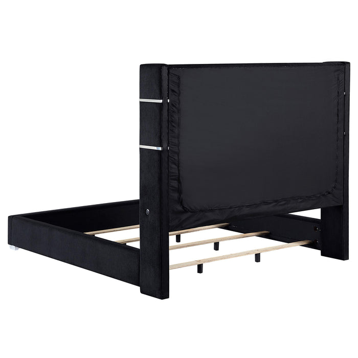 Tisdall California King, E.King & Queen Bed Grey, Black & Queen - U&U Home Budget Furniture (Carteret, NJ)