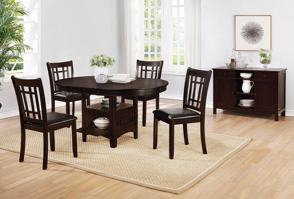 Lavon Padded Dining Side Chairs Espresso and Black (Set of 2) - U&U Home Budget Furniture (Carteret, NJ)