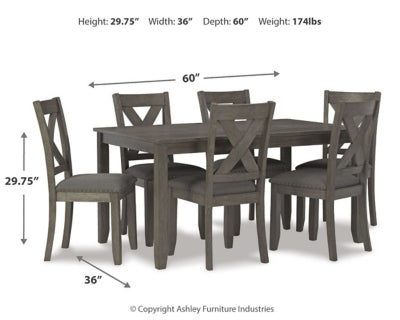 Caitbrook Dining Table and Chairs (Set of 7) - U&U Home Budget Furniture (Carteret, NJ)