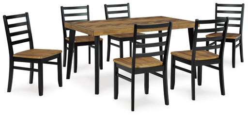 Blondon Dining Table and 6 Chairs (Set of 7) - U&U Home Budget Furniture (Carteret, NJ)