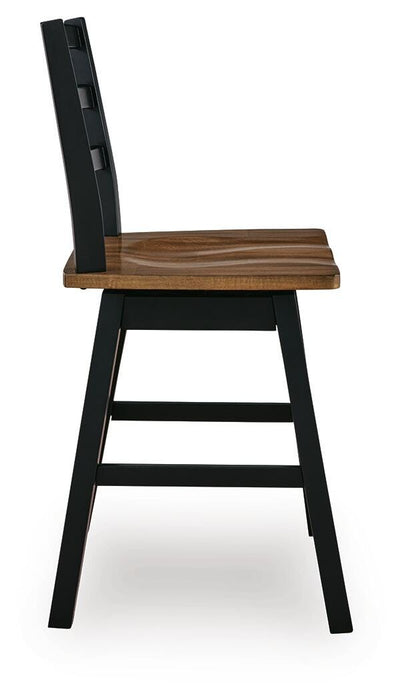 Wildenauer Counter Height Swivel Barstool - U&U Home Budget Furniture (Carteret, NJ)