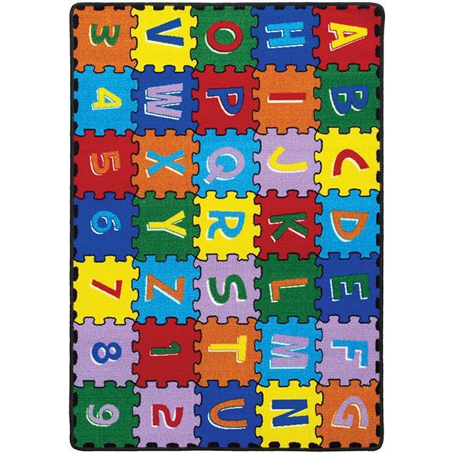 Abbey Alphabet/Multi 4' 9" X 6' 9" Area Rug - U&U Home Budget Furniture (Carteret, NJ)