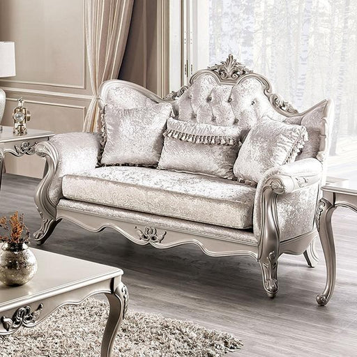 Acapulco White & Espresso Loveseat - U&U Home Budget Furniture (Carteret, NJ)