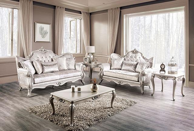Acapulco White & Espresso Sofa - U&U Home Budget Furniture (Carteret, NJ)