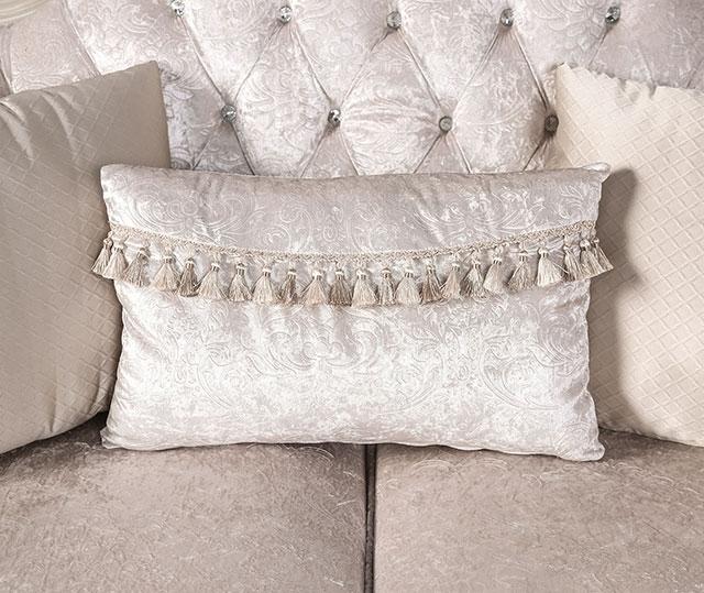 Acapulco White & Espresso Sofa - U&U Home Budget Furniture (Carteret, NJ)