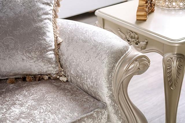 Acapulco White & Espresso Sofa - U&U Home Budget Furniture (Carteret, NJ)