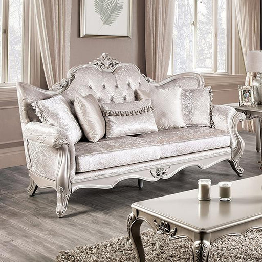 Acapulco White & Espresso Sofa - U&U Home Budget Furniture (Carteret, NJ)
