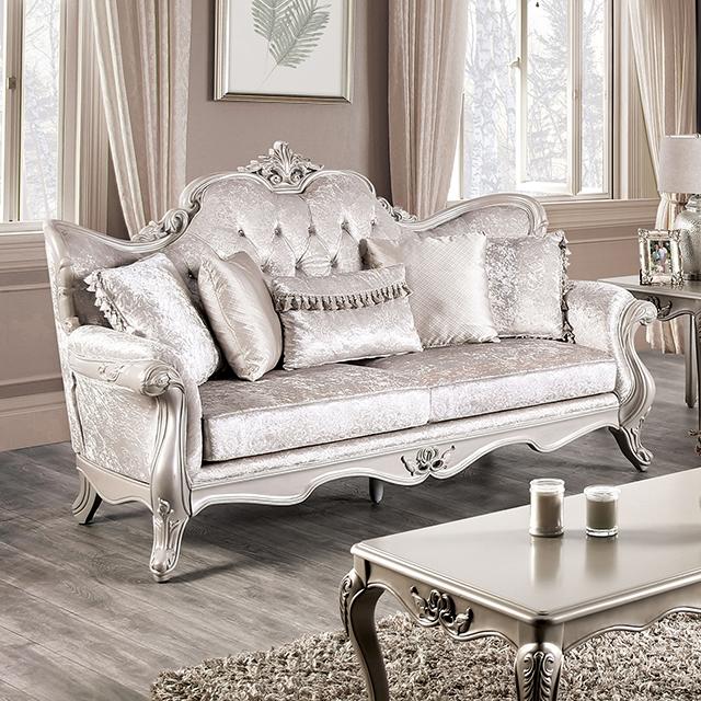 Acapulco White & Espresso Sofa - U&U Home Budget Furniture (Carteret, NJ)